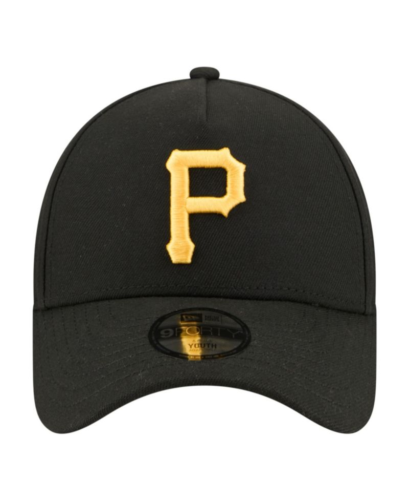 Big Boys and Girls Black Pittsburgh Pirates 9FORTY A-Frame Adjustable Hat