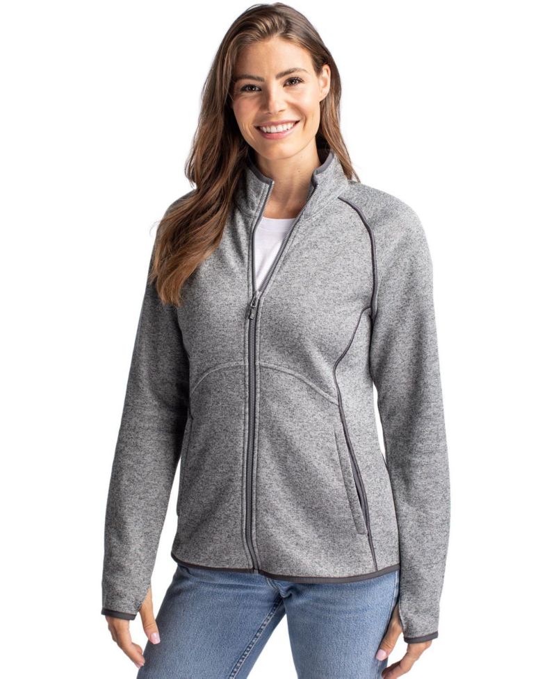 Women's Cutter and Buck Mainsail Sweater-Knit Full Zip Jacket