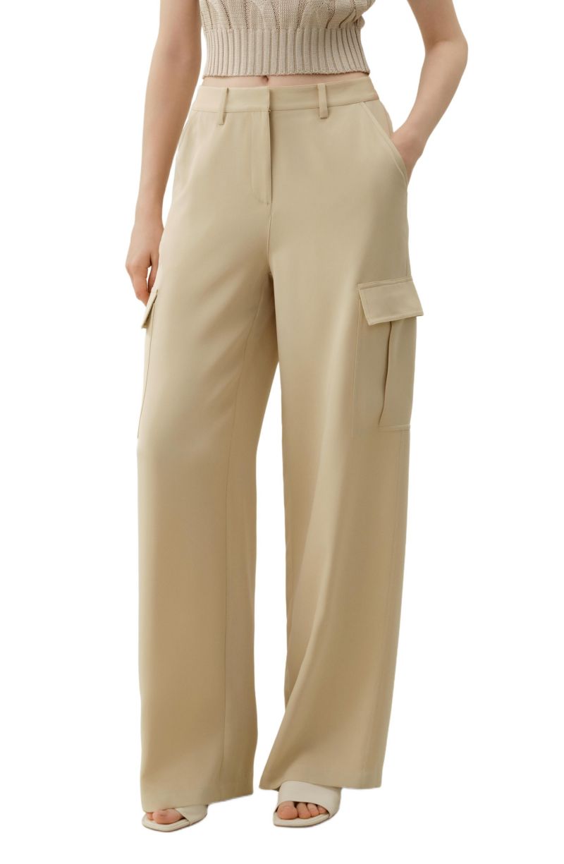 Women's Silk Crepe Cargo Pant