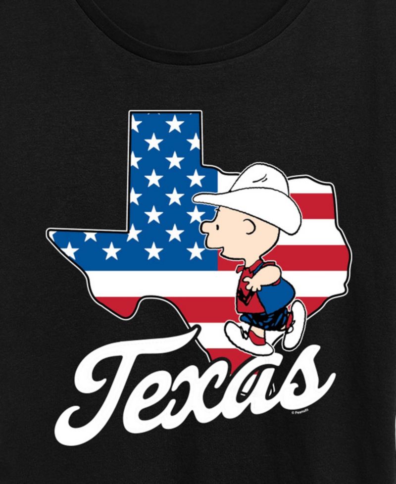Plus Size Peanuts Texas Charlie Brown Graphic Crewneck T-Shirt