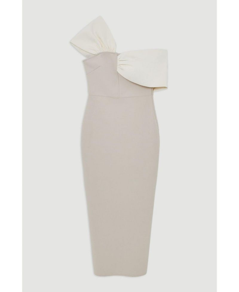 Women's Asymmetric Neckline Midi Dress