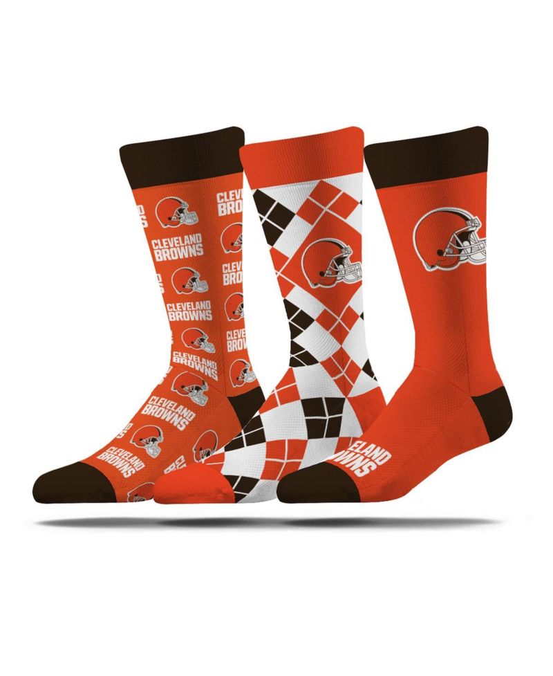 Men's and Women's 3-Pack Cleveland Browns Business Knit Crew Socks