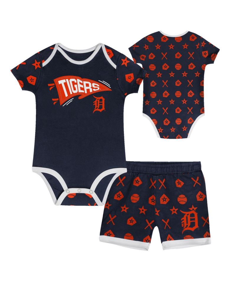 Baby Boys and Girls 2-Piece Navy Detroit Tigers On Deck Diaper Cover Set
