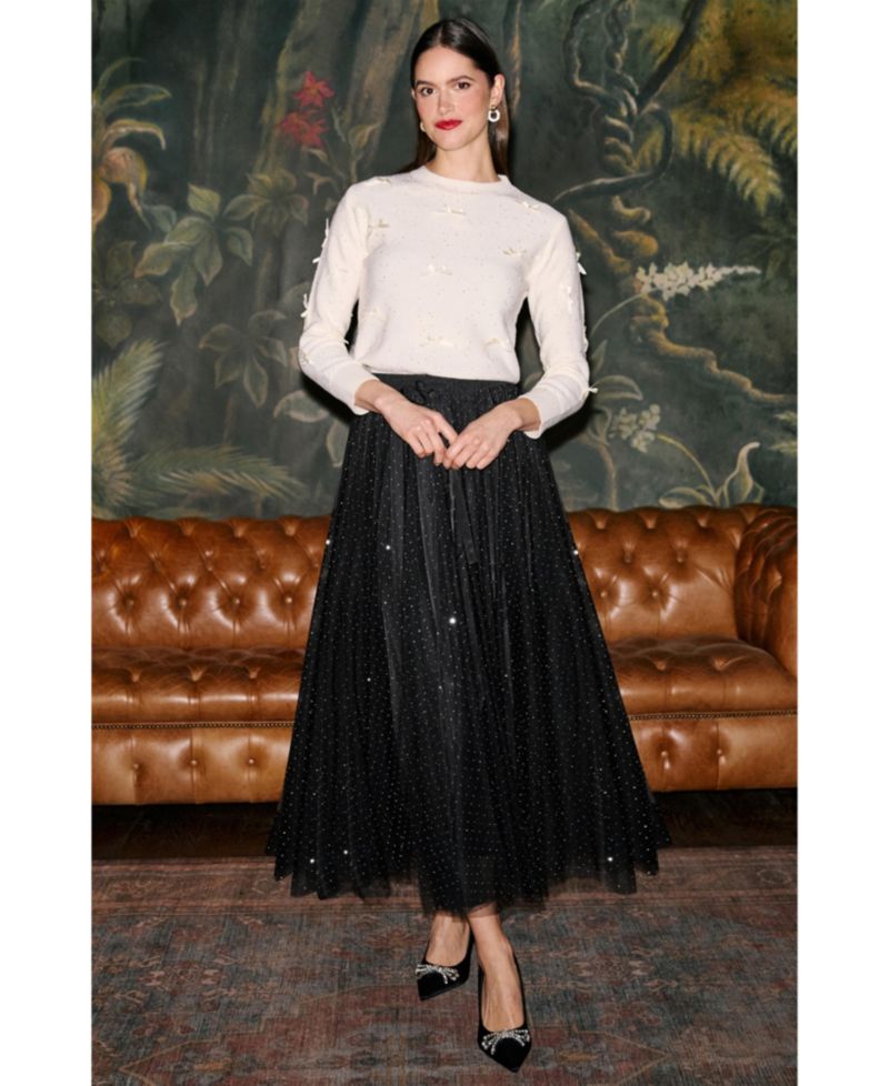 Women's Diamonte Tulle Maxi Skirt