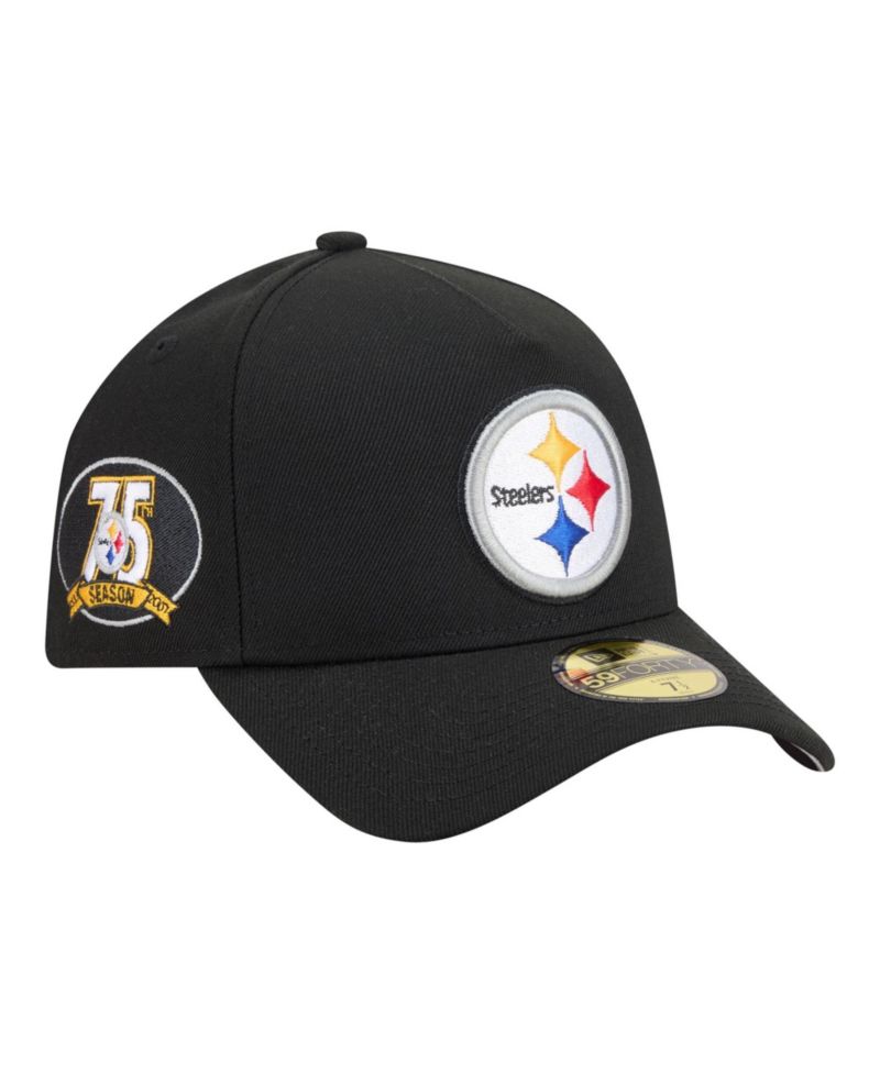 Men's Black Pittsburgh Steelers A-Frame 59FORTY Fitted Hat