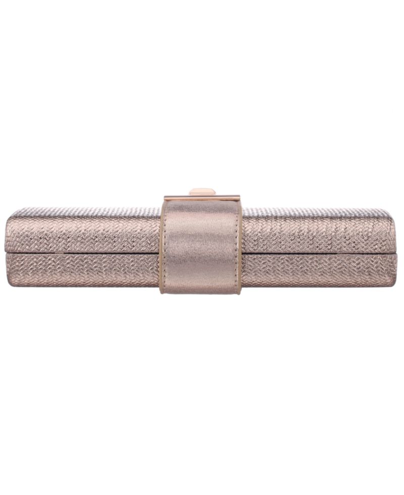 Embossed Woven Presley Minaudiere Small Clutch Handbag