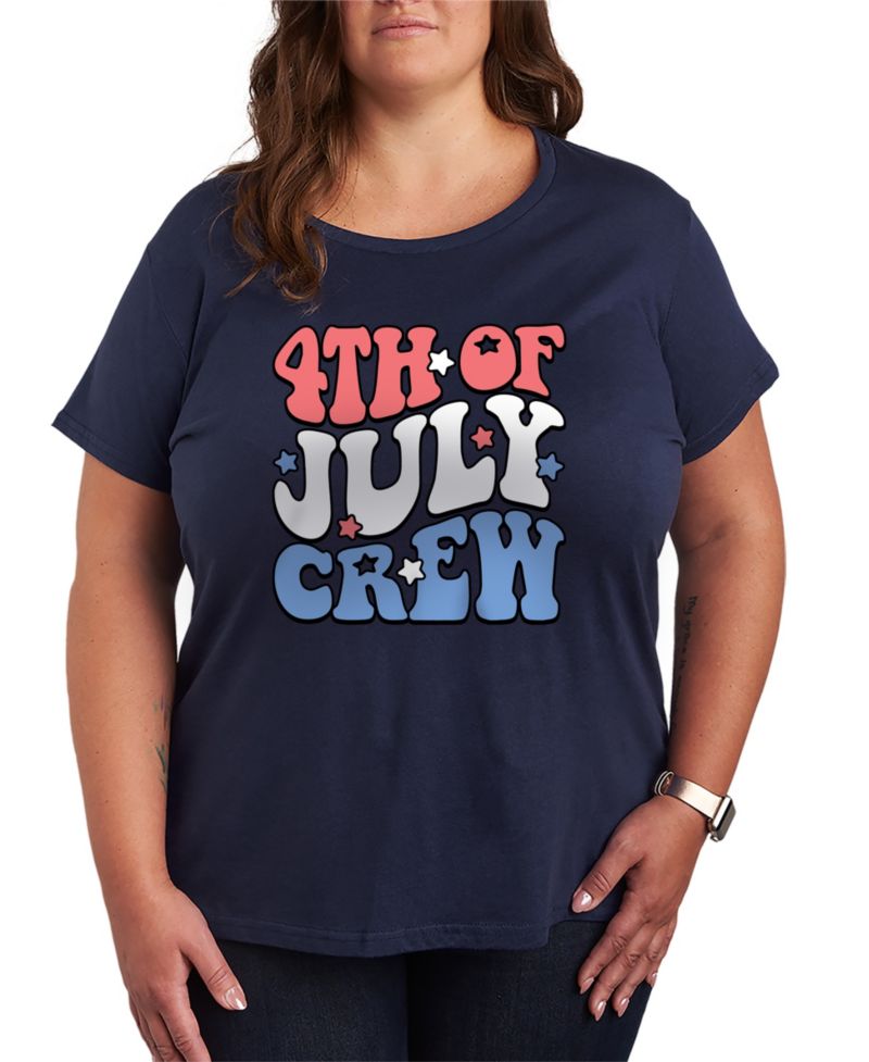 Plus Size Instant Message Fourth of July Crewneck Short-Sleeve Graphic T-Shirt
