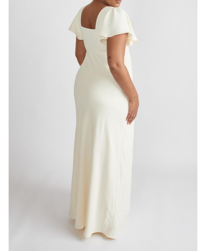 Women's Square Neck Crepe Bridesmaid Dress