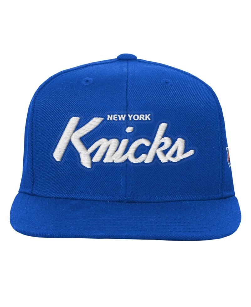 Big Boys and Girls Royal New York Knicks Head Coach Flat Brim Snapback Hat