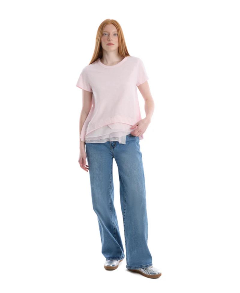 Women's Boxy Short Sleeve Mixed Hem Tee