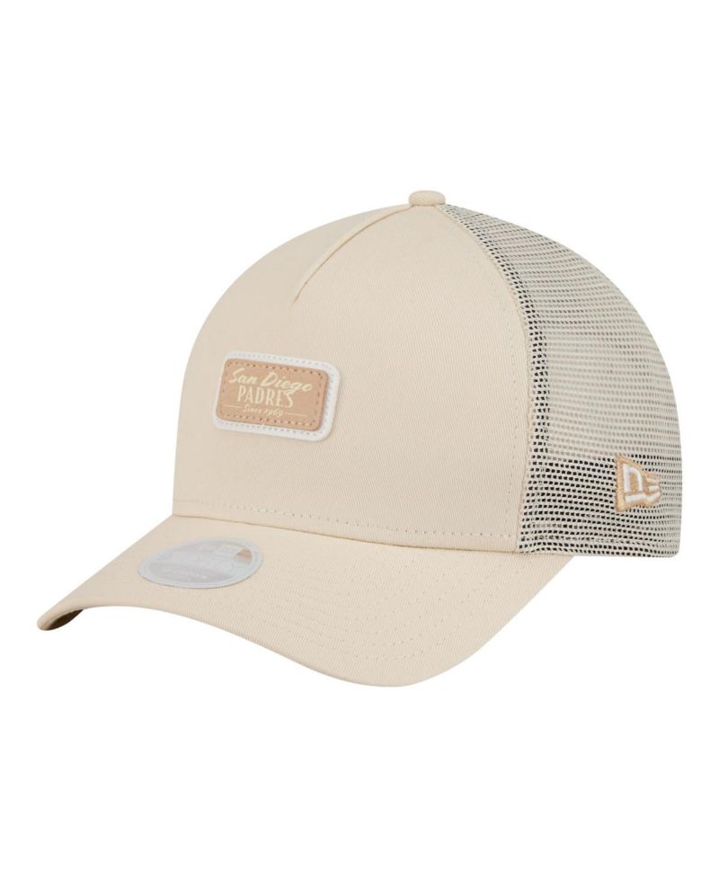 Women's Light Beige San Diego Padres Tonal Patch 9FORTY M-Crown A-Frame Trucker Adjustable Hat