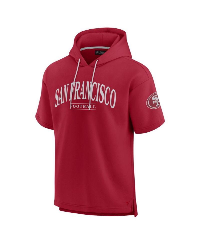 Men's and Women's Scarlet San Francisco 49ers Elements Ready Short Sleeve Pullover Hoodie