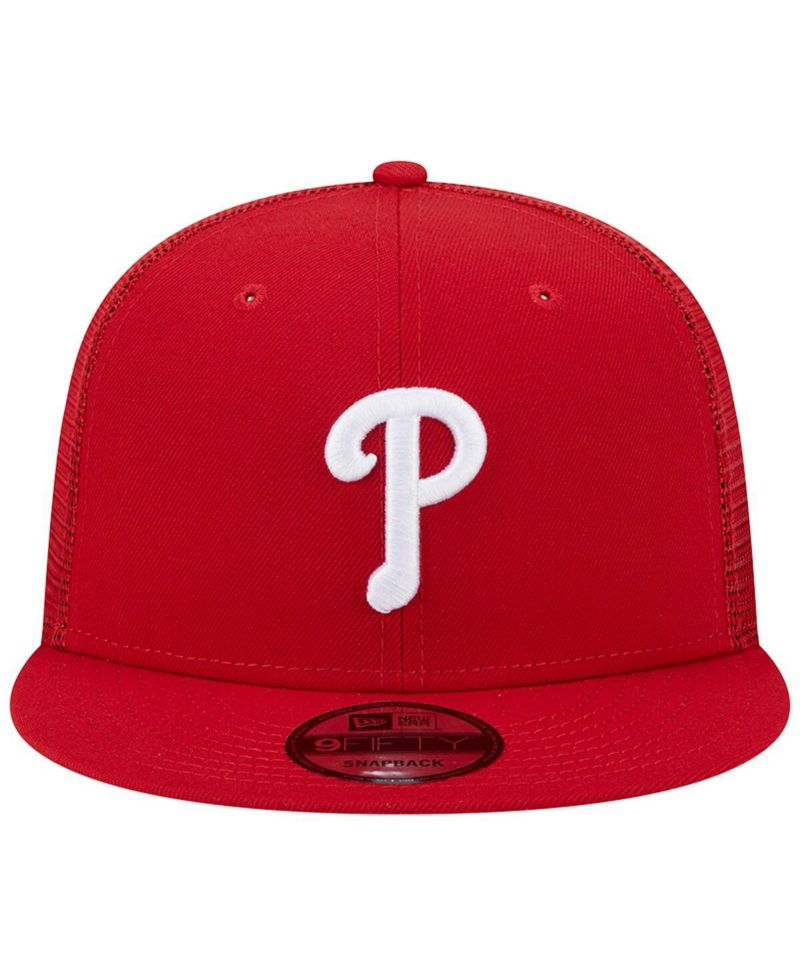 Men's Red Philadelphia Phillies Team Color Trucker 9FIFTY Snapback Hat