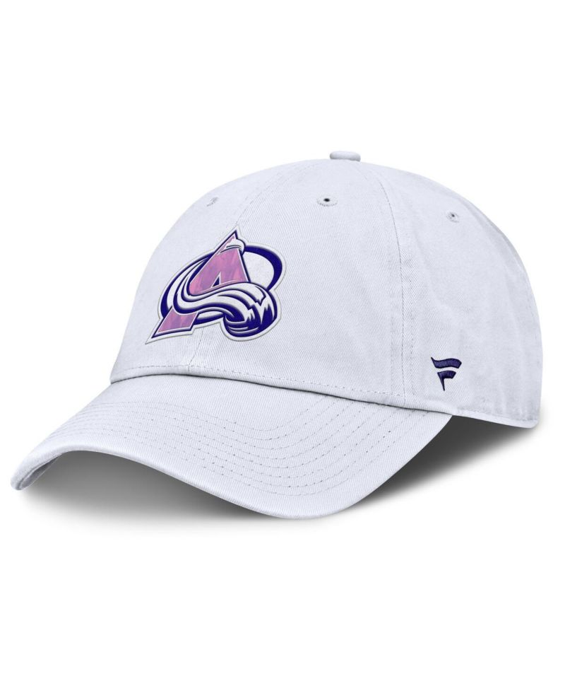 Men's White Colorado Avalanche Authentic Pro Hockey Fights Cancer Adjustable Hat
