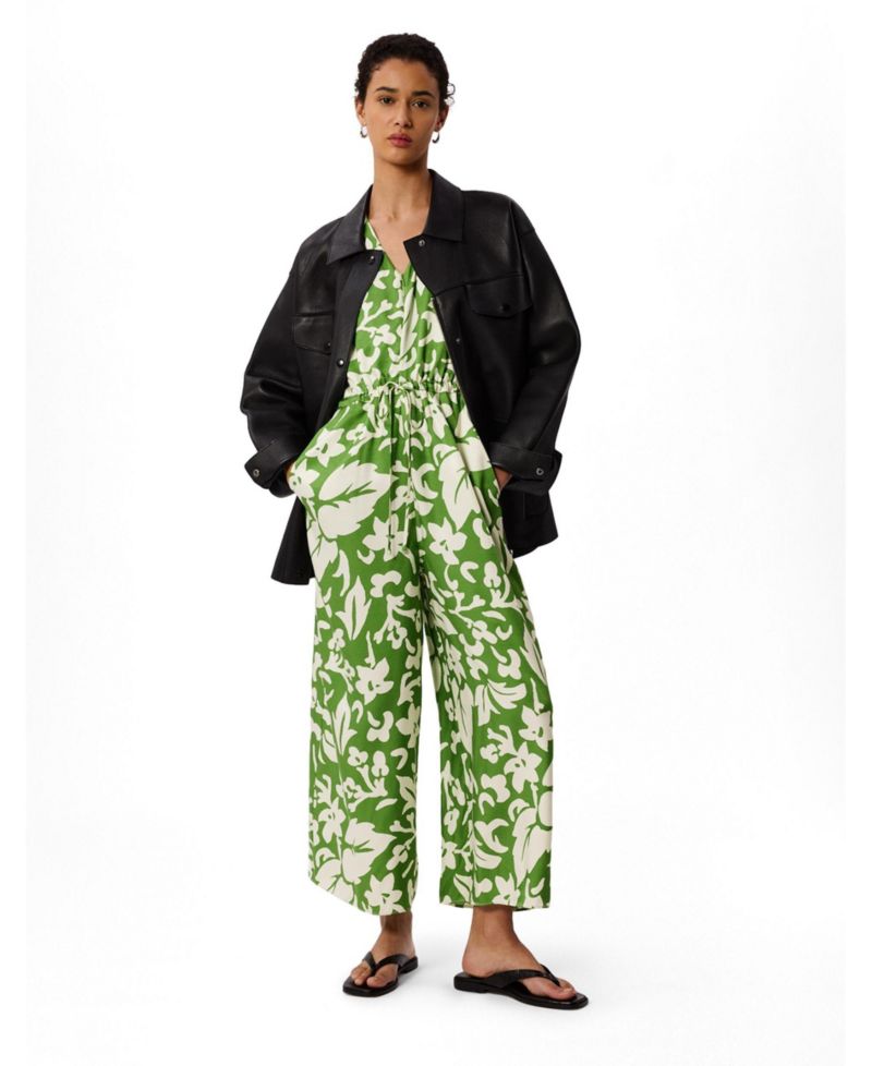 Women's Floral Tie Waist Jumpsuit