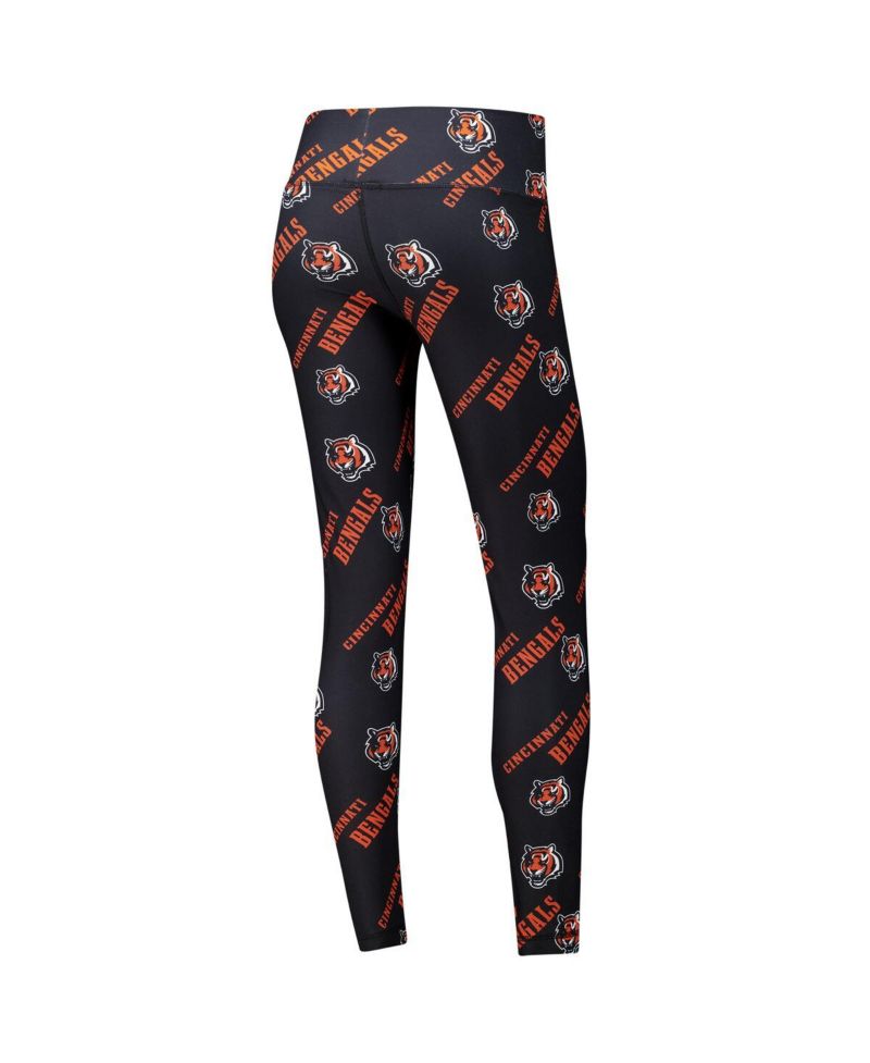 Women's Black Cincinnati Bengals Breakthrough Allover Print Knit Sleep Leggings