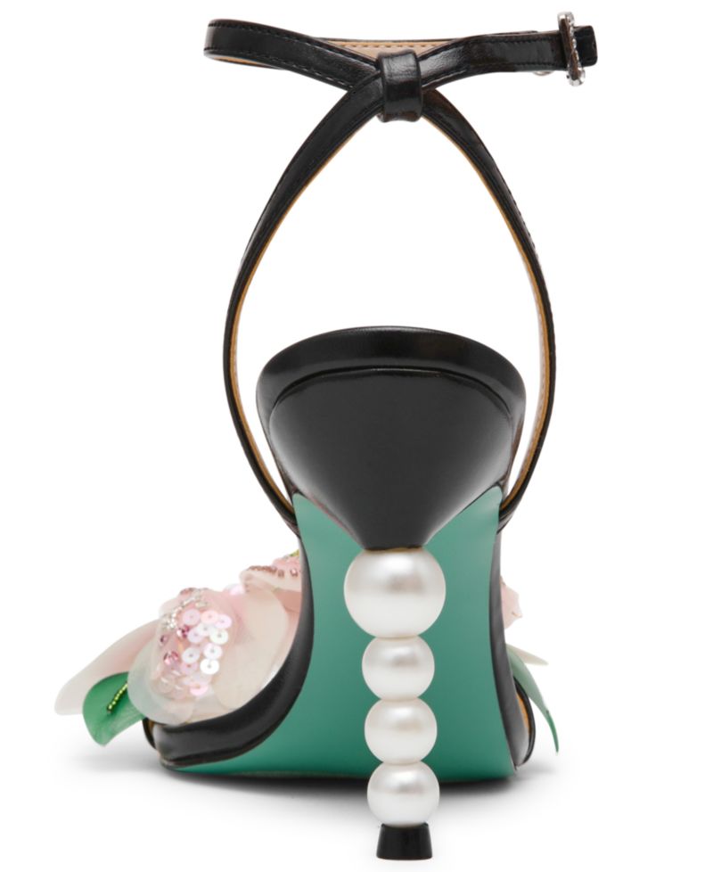 Women's Kasie Floral Imitation Pearl Heel Dress Sandals
