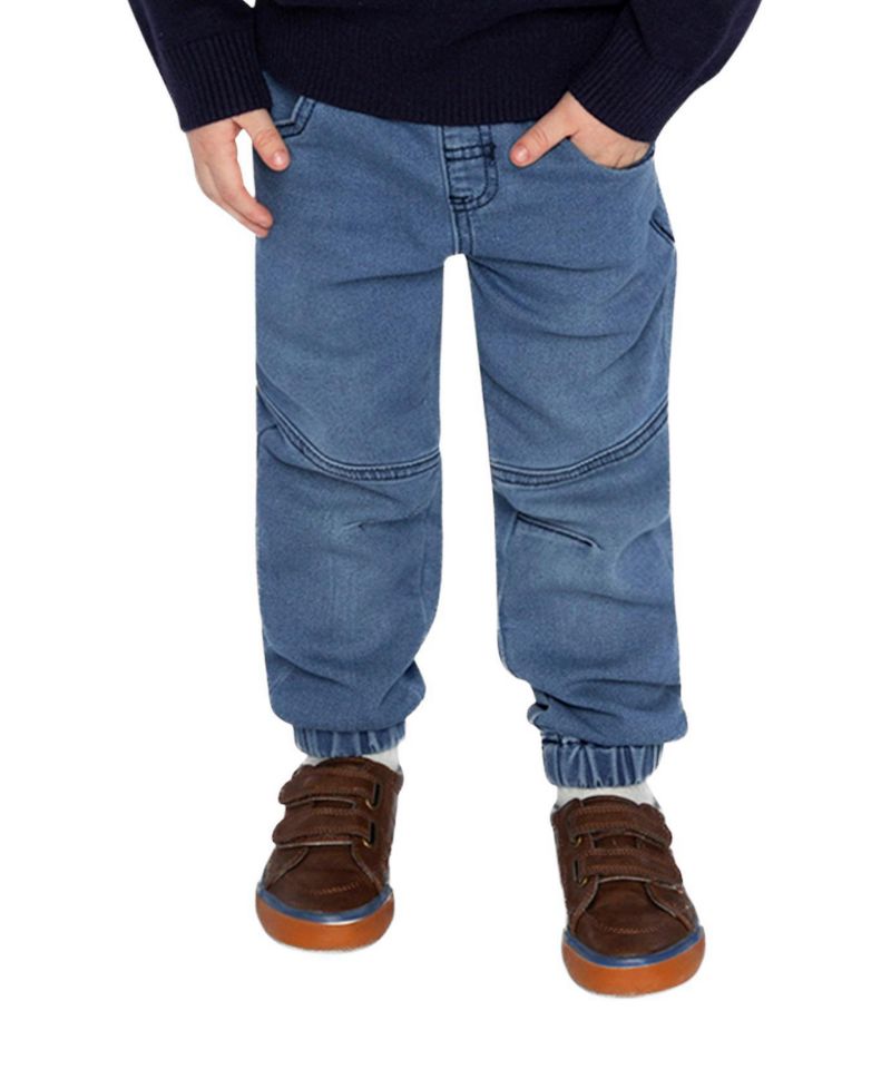 Baby Boys Unisex (0-24)months French Terry Denim Evolutive Pants Denim