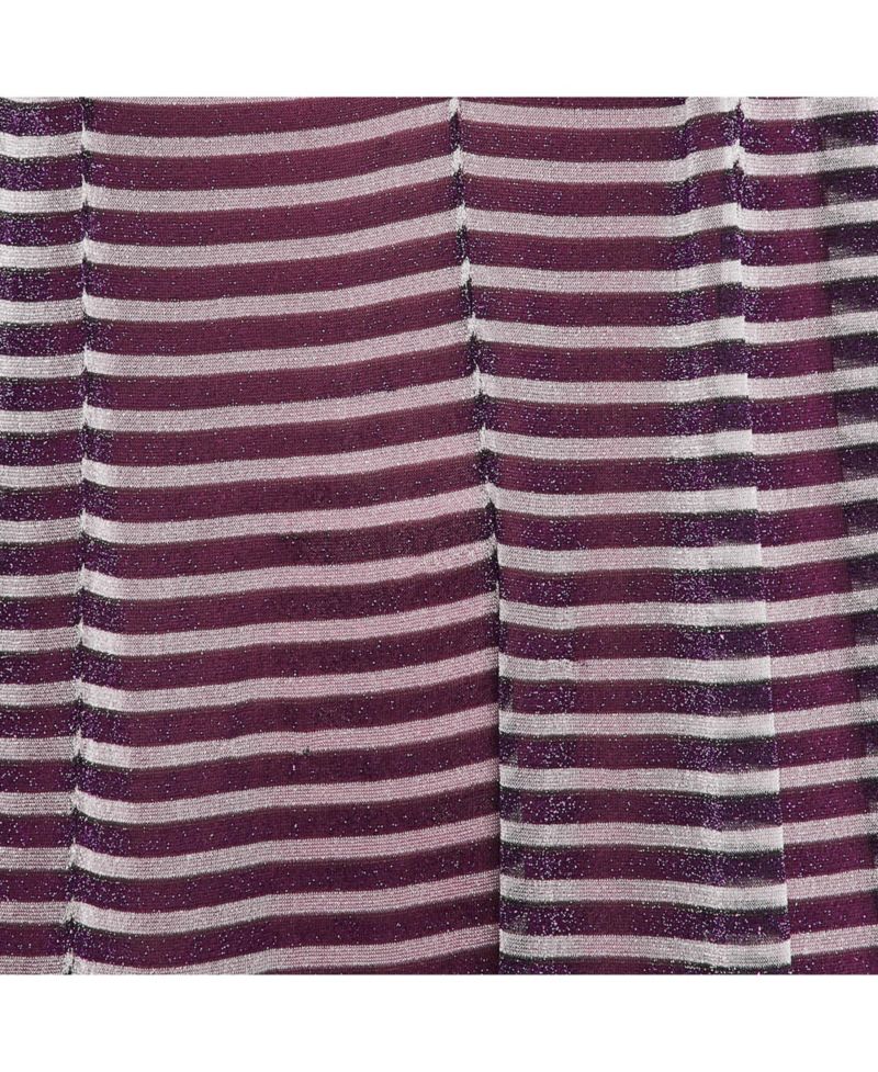 Women's Purple Stripe Lurex Silk Knit Maxi Dress