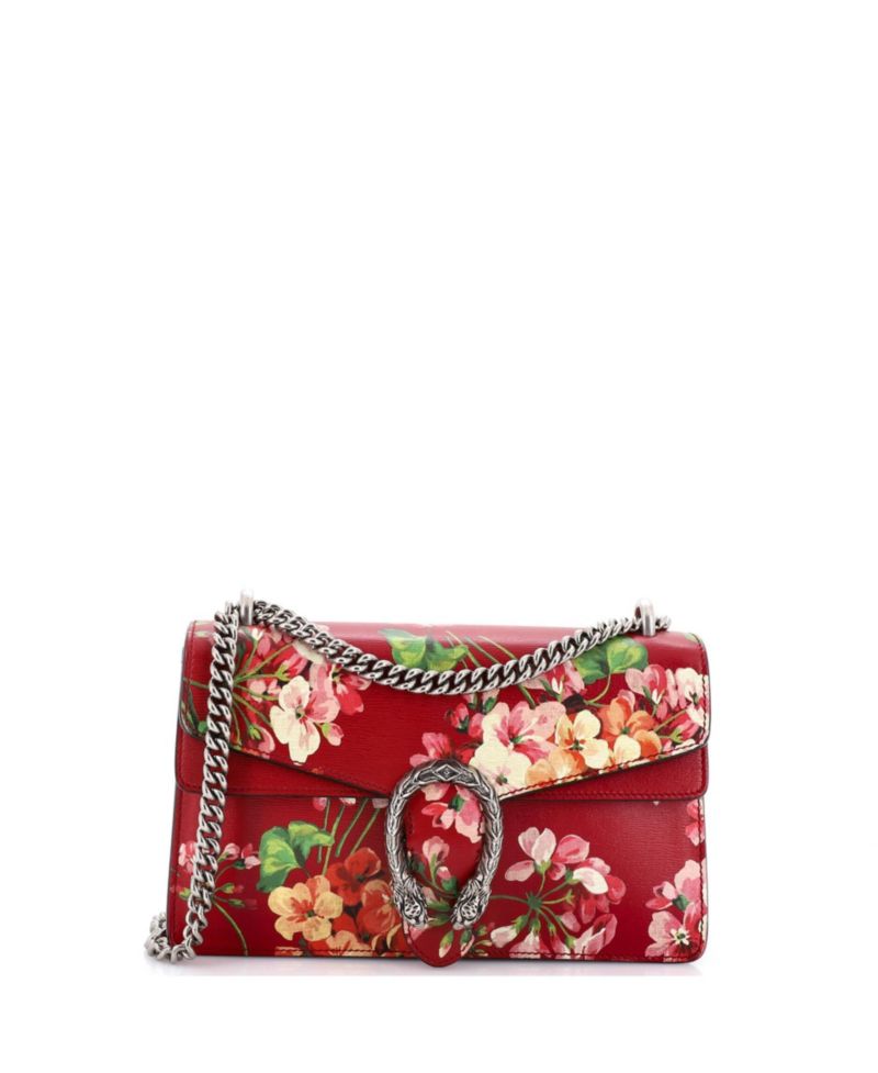 Small Dionysus Bag Blooms Print Leather