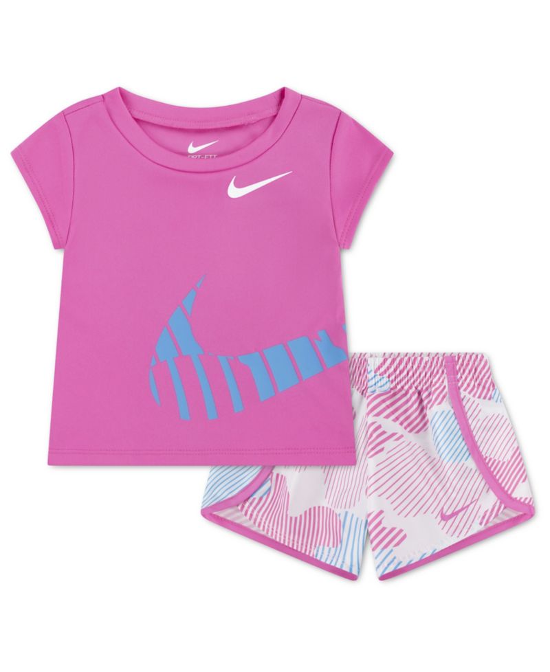 Baby Girls' Printed Sprinter Short-Sleeve T-Shirt & Shorts, 2-Piece Set