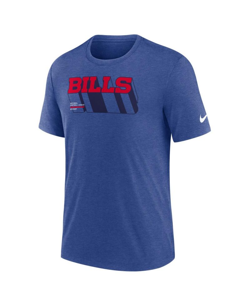 Men's Heather Royal Buffalo Bills Long Pass Tri-Blend T-Shirt