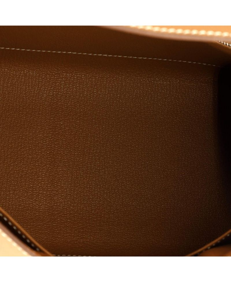 Kelly 28 Handbag Brown Epsom with Palladium Hardware
