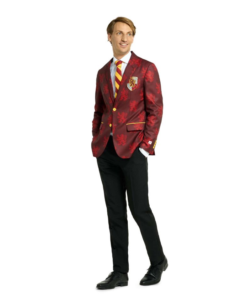 Men's Harry Potter Premium Halloween Costume - House Gryffindor - Slim Fit Suit - Includes Blazer, Pants and Tie