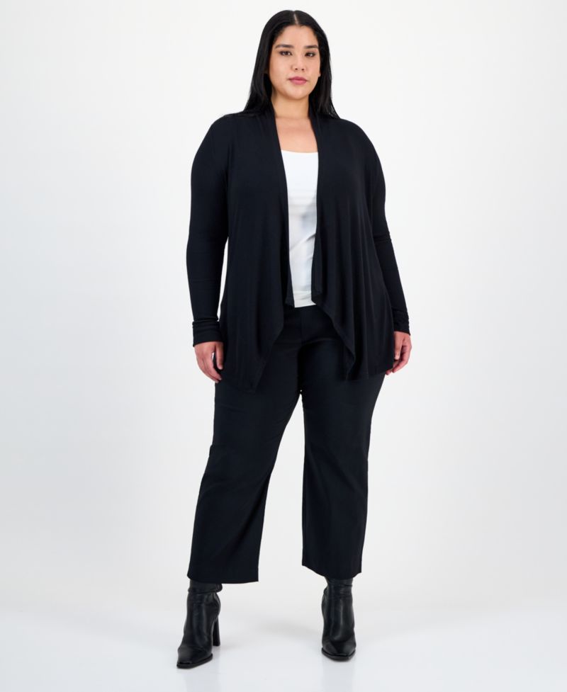 Plus Size Draped Cardigan