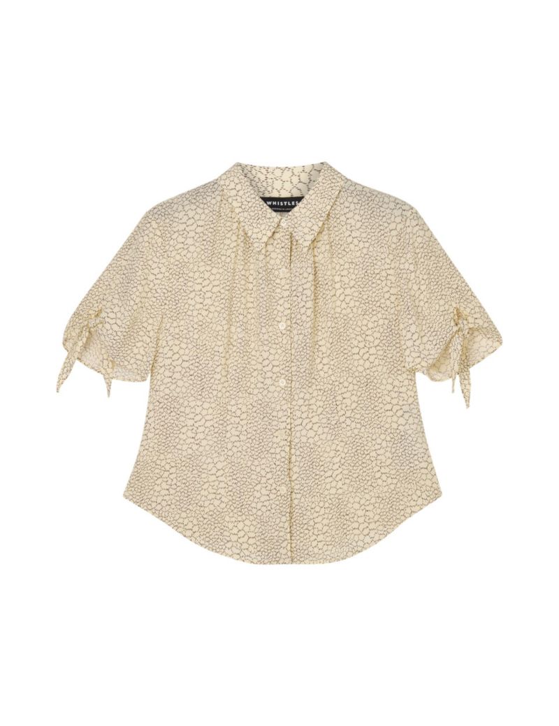 Women's Dashed Marks Tie Sleeve Shirt