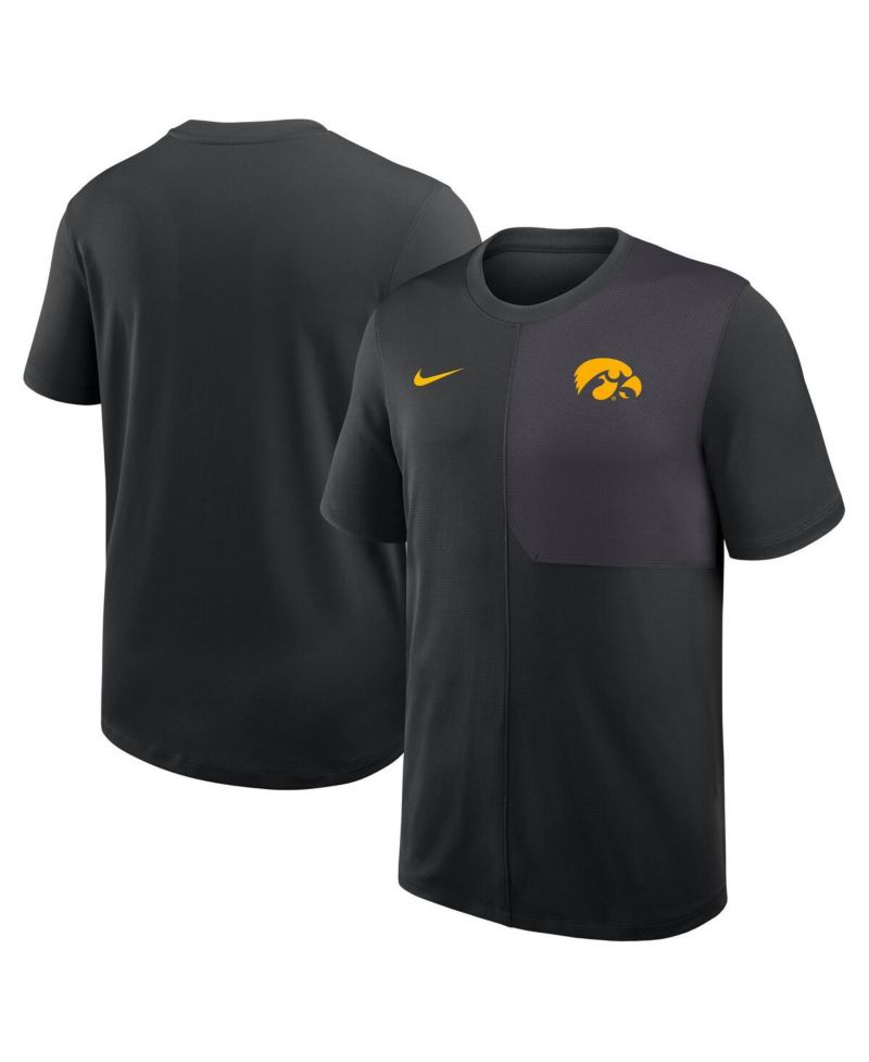 Men's Black Iowa Hawkeyes 2025 Sideline UV Performance Coach T-Shirt