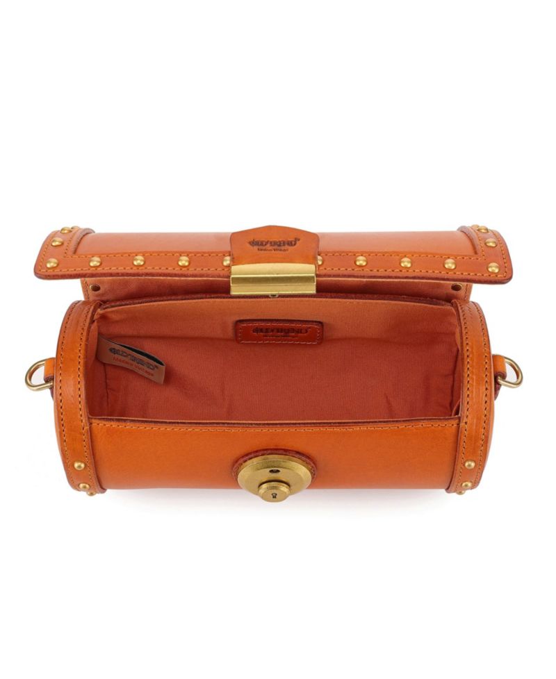 Oranda Small Leather Barrel Crossbody Bag