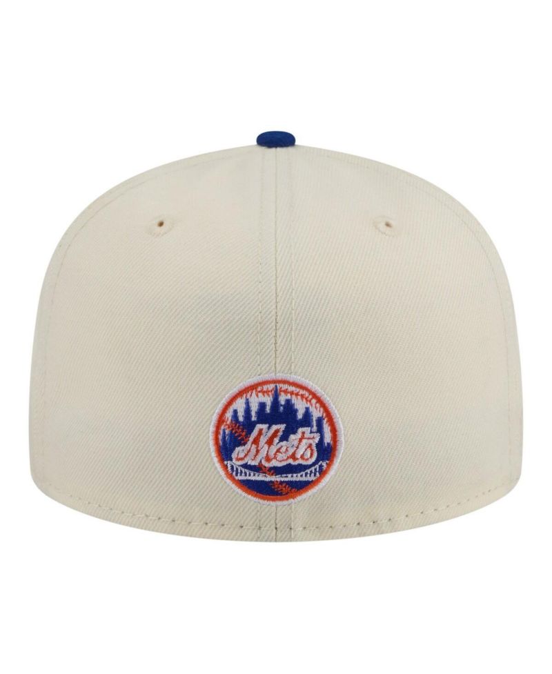 Men's Cream New York Mets Two-Tone Stitch 59FIFTY Fitted Hat
