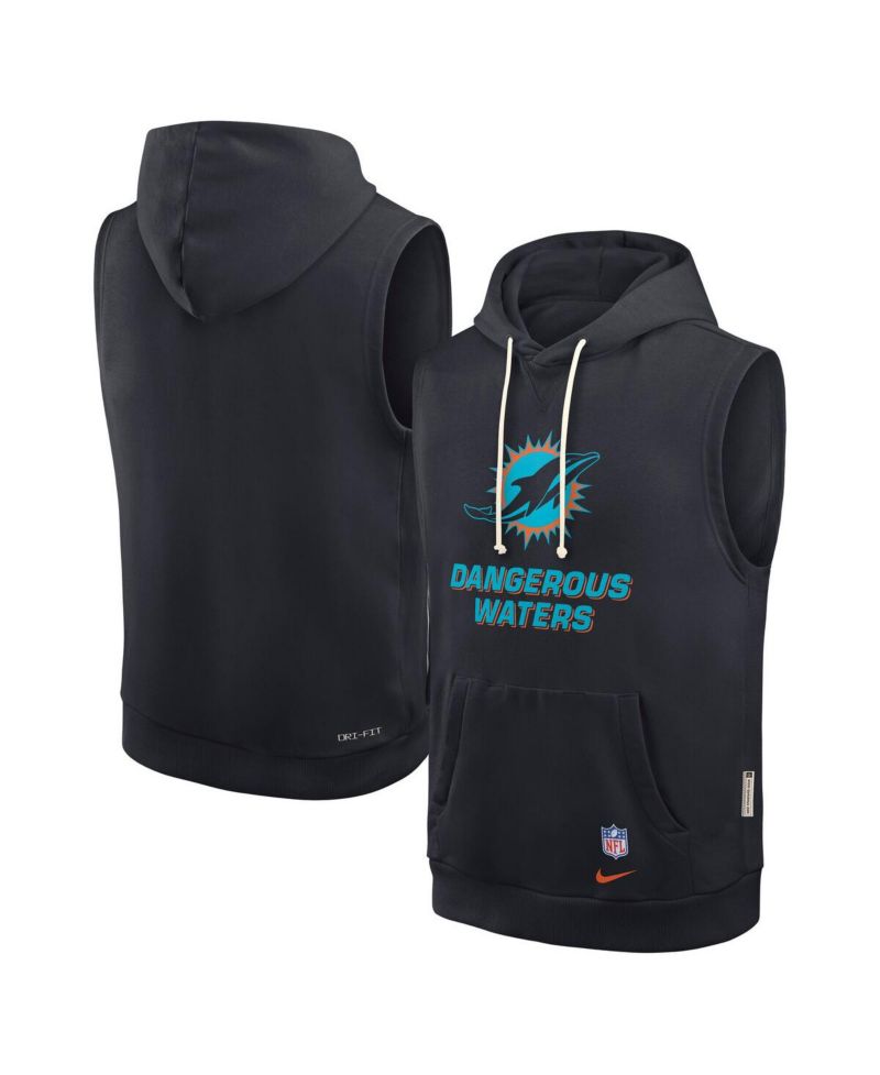 Men's Pitch Blue Miami Dolphins 2025 Rivalries Collection Standard Issue Sideline Dri-FIT Sleeveless Hoodie