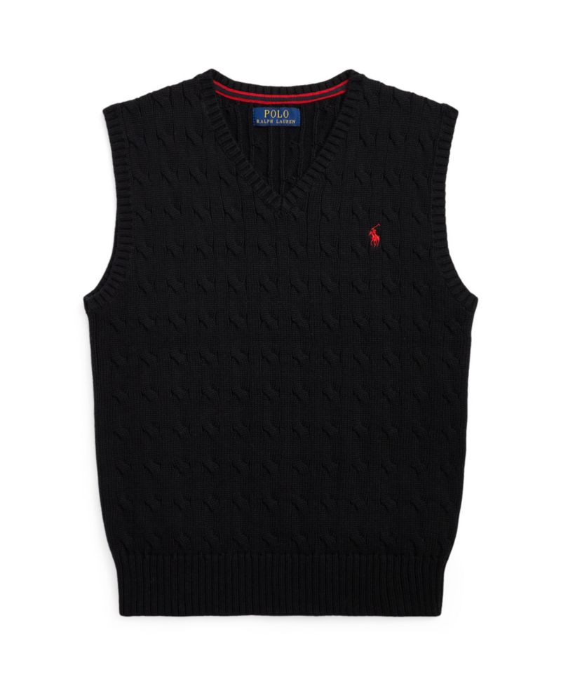 Big Boys Cable- Knit Sweater Vest