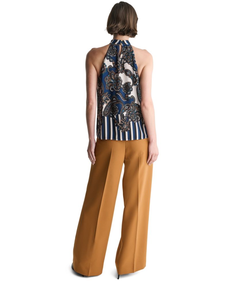 Women's Halter Sleeveless Print Blouse