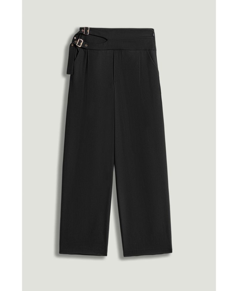 Women's Cut-Out Waist Wide-Leg Pants