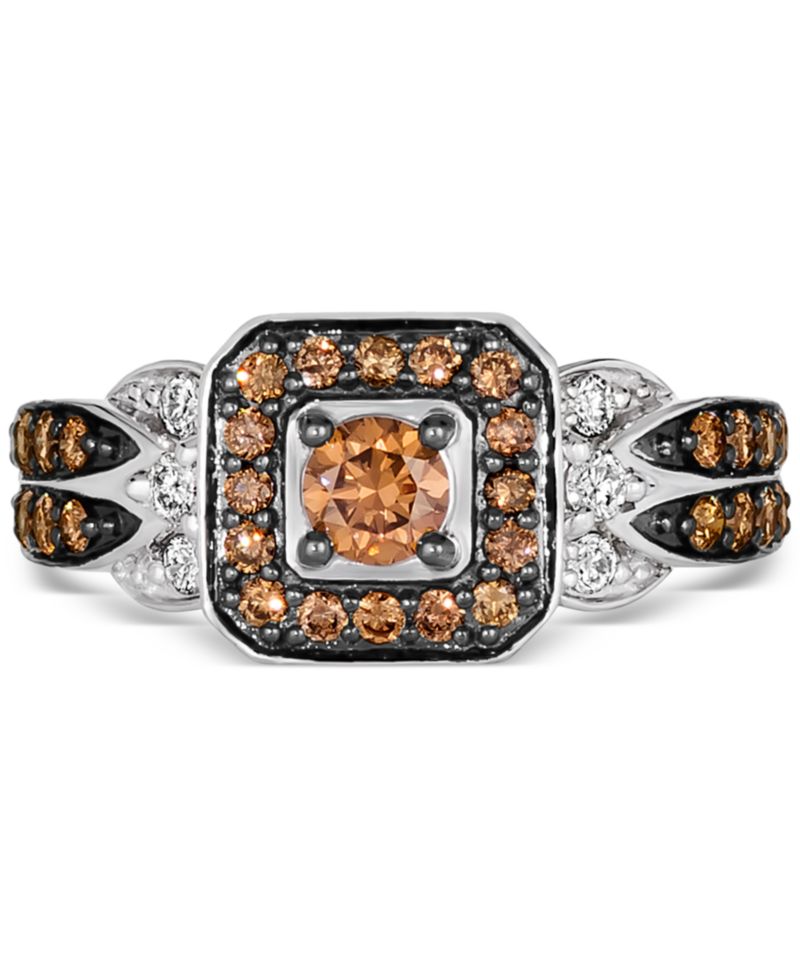 Chocolate Diamond® (5/8 ct. t.w.) & Nude Diamond™ (1/8 ct. t.w.) Ring in 14k Vanilla Gold