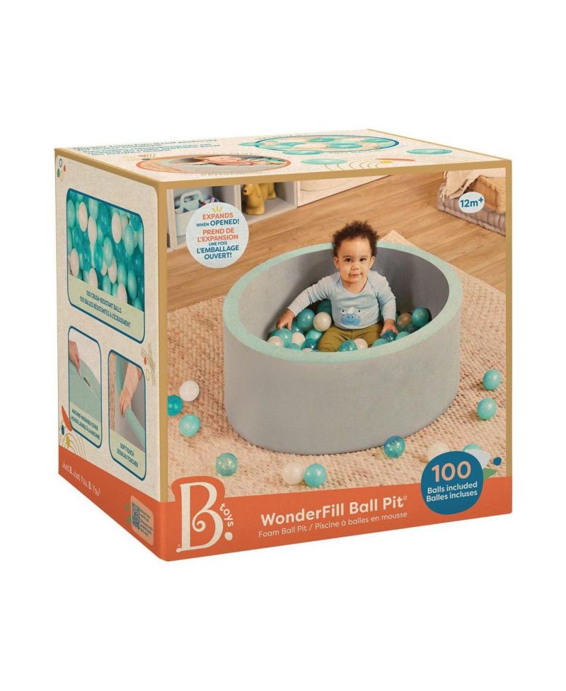 Baby WonderFill Soft Foam Ball Pit with 100 Crush-Resistant Balls