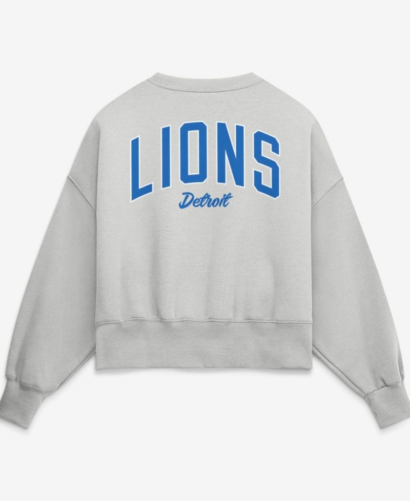 Women's Gray Detroit Lions Oversized Primetime Phoenix Fleece Sweatshirt