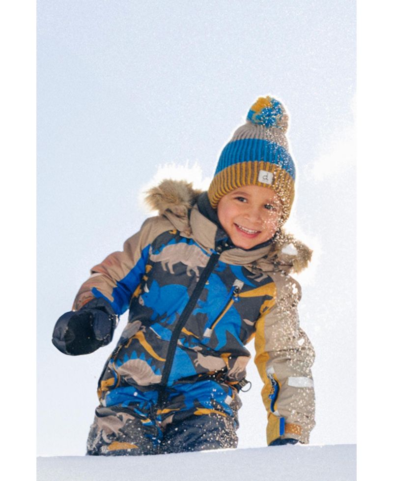 Little and Big Boy (6-14) One Piece Play Snowsuit Dinosaur Print