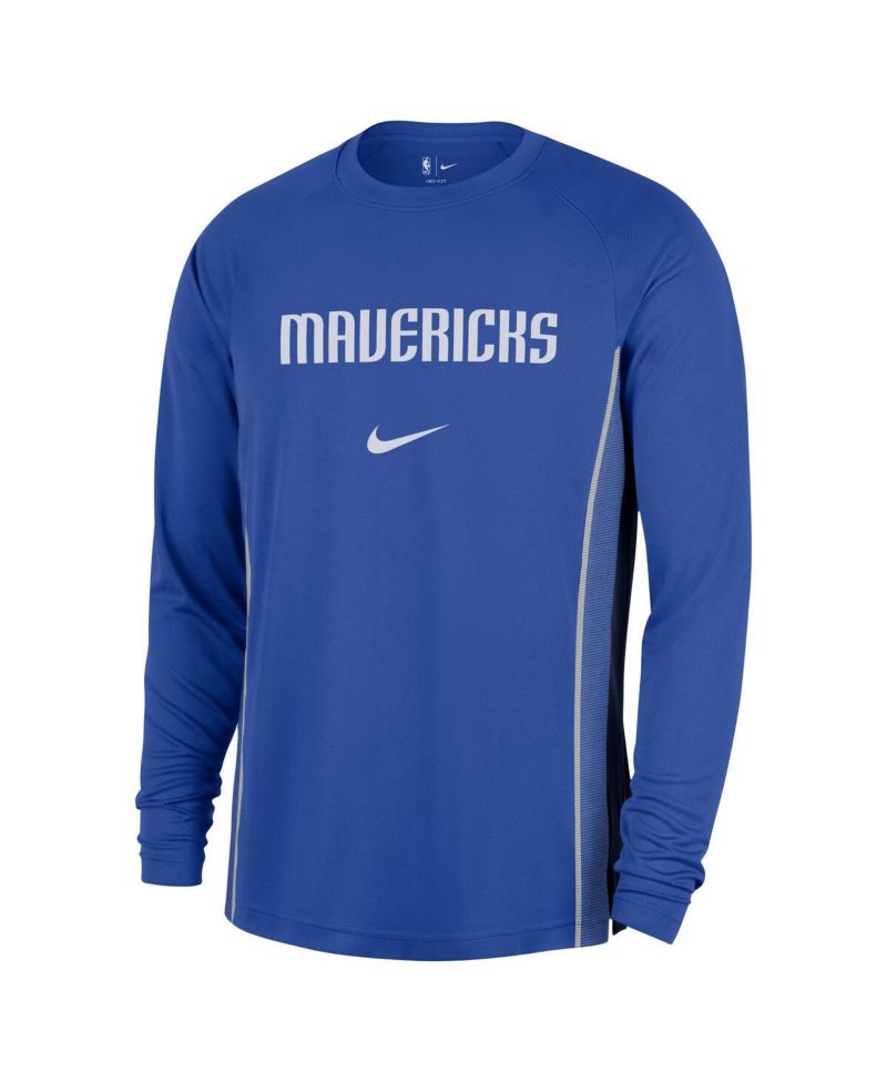 Men's Blue Dallas Mavericks 2025/26 Authentic Pre-Game Legend Dri-FIT Long Sleeve Shooting Shirt