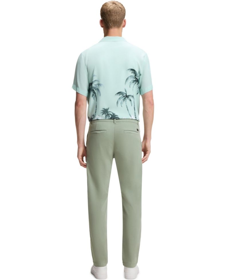 Men's Structured Cotton Blend Tapered-Fit Chinos