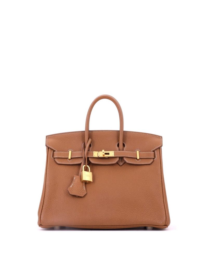 Pre-Owned Hermes Birkin 25 Handbag Brown Togo with Gold Hardware