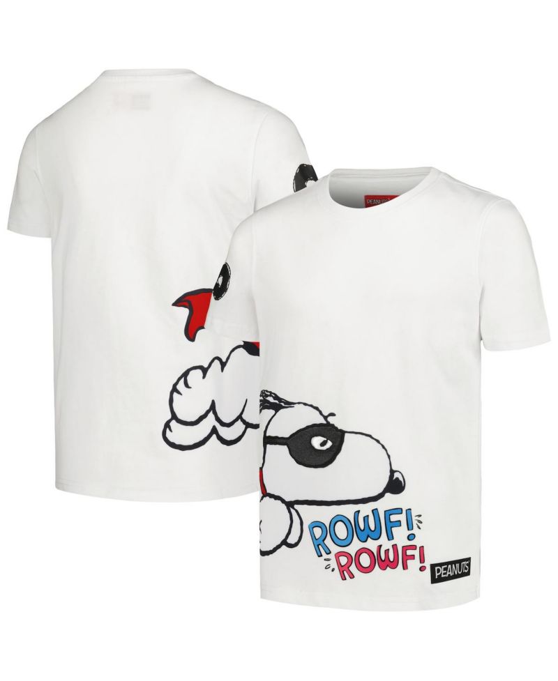 Big Boys and Girls White Peanuts Snoopy Hero T-shirt