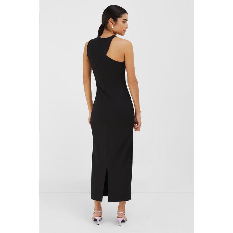 Women's Sabrina Shoulder-Cutout Straight Midi Dress with Back Slit