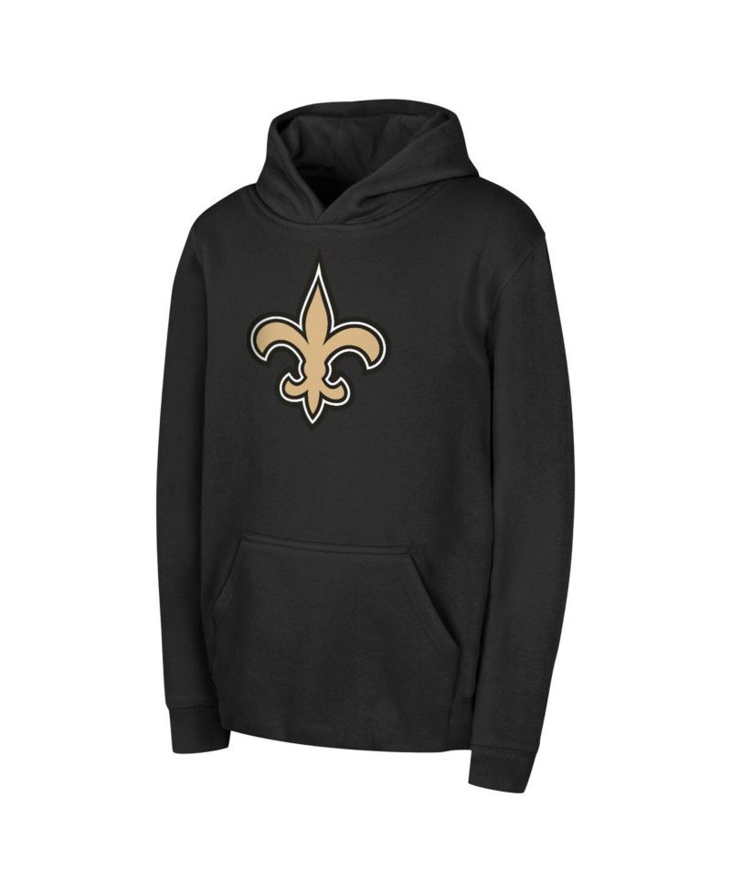 Big Boys and Girls Black New Orleans Saints Team Logo Pullover Hoodie