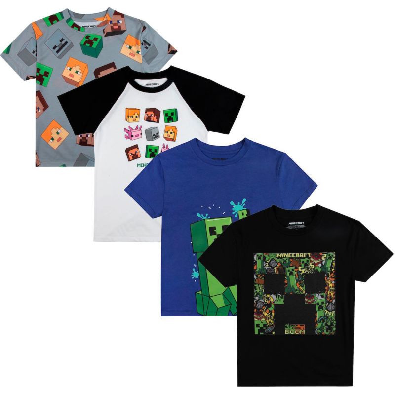 Big Boys Creepers And Character Heads Crew Neck Short Sleeve 4pk Tees-XL