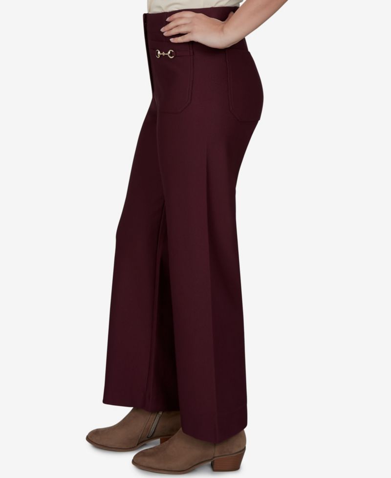 Petite Solid Pique Wide Leg Pull-On Pants