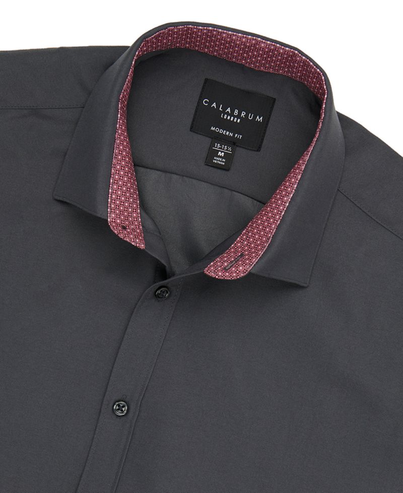 Men's Regular Fit Solid Wrinkle Free Performance Dress Shirt